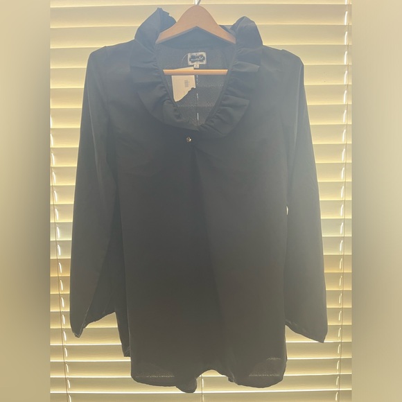 NWT Mud Pie Whitney Ruffle Neck Tunic -  Size XS - BLACK - Picture 2 of 5
